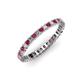 3 - Allie 2.00 mm Princess Cut Rhodolite Garnet and Lab Grown Diamond Eternity Band 