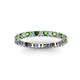 2 - Allie 2.00 mm Princess Cut Green Garnet and Lab Grown Diamond Eternity Band 