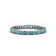 1 - Allie 2.00 mm Princess Cut London Blue Topaz and Lab Grown Diamond Eternity Band 