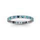 2 - Allie 2.00 mm Princess Cut London Blue Topaz and Lab Grown Diamond Eternity Band 