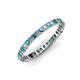 3 - Allie 2.00 mm Princess Cut London Blue Topaz and Lab Grown Diamond Eternity Band 