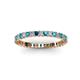 2 - Allie 2.00 mm Princess Cut London Blue Topaz and Lab Grown Diamond Eternity Band 