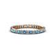 1 - Allie 2.00 mm Princess Cut Blue Diamond and White Lab Grown Diamond Eternity Band 