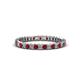 1 - Allie 2.00 mm Princess Cut Red Garnet and Lab Grown Diamond Eternity Band 