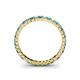 4 - Allie 2.00 mm Princess Cut London Blue Topaz and Lab Grown Diamond Eternity Band 