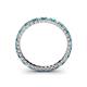 4 - Allie 2.00 mm Princess Cut London Blue Topaz and Lab Grown Diamond Eternity Band 