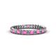 1 - Allie 2.50 mm Princess Cut Pink Sapphire and Lab Grown Diamond Eternity Band 
