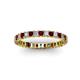 2 - Allie 2.50 mm Princess Cut Red Garnet and Lab Grown Diamond Eternity Band 