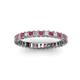 2 - Allie 2.50 mm Princess Cut Rhodolite Garnet and Lab Grown Diamond Eternity Band 