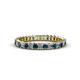 1 - Allie 2.50 mm Princess Cut Blue Diamond and White Lab Grown Diamond Eternity Band 