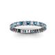 2 - Allie 2.50 mm Princess Cut Blue Topaz and Lab Grown Diamond Eternity Band 