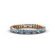 1 - Allie 2.50 mm Princess Cut Blue Topaz and Lab Grown Diamond Eternity Band 