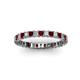 2 - Allie 2.50 mm Princess Cut Red Garnet and Lab Grown Diamond Eternity Band 