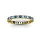 2 - Allie 2.50 mm Princess Cut London Blue Topaz and Lab Grown Diamond Eternity Band 