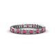 1 - Allie 2.50 mm Princess Cut Rhodolite Garnet and Lab Grown Diamond Eternity Band 