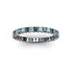 2 - Allie 2.50 mm Princess Cut London Blue Topaz and Lab Grown Diamond Eternity Band 