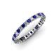 3 - Allie 2.50 mm Princess Cut Blue Sapphire and Lab Grown Diamond Eternity Band 