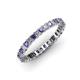 3 - Allie 2.50 mm Princess Cut Iolite and Lab Grown Diamond Eternity Band 