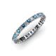 3 - Allie 2.50 mm Princess Cut Blue Topaz and Lab Grown Diamond Eternity Band 