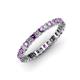 3 - Allie 2.50 mm Princess Cut Amethyst and Lab Grown Diamond Eternity Band 