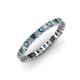 3 - Allie 2.50 mm Princess Cut London Blue Topaz and Lab Grown Diamond Eternity Band 