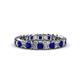 1 - Allie 3.00 mm Princess Cut Blue Sapphire and Lab Grown Diamond Eternity Band 