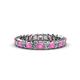 1 - Allie 3.00 mm Princess Cut Pink Sapphire and Lab Grown Diamond Eternity Band 