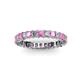 2 - Allie 3.00 mm Princess Cut Pink Sapphire and Lab Grown Diamond Eternity Band 