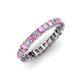 3 - Allie 3.00 mm Princess Cut Pink Sapphire and Lab Grown Diamond Eternity Band 