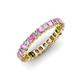 3 - Allie 3.00 mm Princess Cut Pink Sapphire and Lab Grown Diamond Eternity Band 