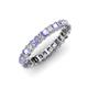 3 - Allie 3.00 mm Princess Cut Tanzanite and Lab Grown Diamond Eternity Band 