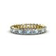 1 - Allie 3.00 mm Princess Cut Aquamarine and Lab Grown Diamond Eternity Band 