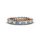 1 - Allie 3.00 mm Princess Cut Aquamarine and Lab Grown Diamond Eternity Band 