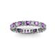 2 - Allie 3.00 mm Princess Cut Amethyst and Lab Grown Diamond Eternity Band 