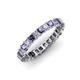 3 - Allie 3.00 mm Princess Cut Iolite and Lab Grown Diamond Eternity Band 