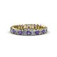 1 - Allie 3.00 mm Princess Cut Iolite and Lab Grown Diamond Eternity Band 