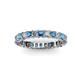 2 - Allie 3.00 mm Princess Cut Blue Topaz and Lab Grown Diamond Eternity Band 