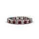 1 - Allie 3.00 mm Princess Cut Red Garnet and Lab Grown Diamond Eternity Band 