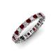 3 - Allie 3.00 mm Princess Cut Red Garnet and Lab Grown Diamond Eternity Band 