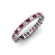 3 - Allie 3.00 mm Princess Cut Rhodolite Garnet and Lab Grown Diamond Eternity Band 