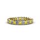 1 - Allie 3.00 mm Princess Cut Yellow Sapphire and Lab Grown Diamond Eternity Band 