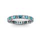 2 - Allie 3.00 mm Princess Cut Blue Diamond and White Lab Grown Diamond Eternity Band 