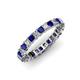 3 - Allie 3.00 mm Princess Cut Blue Sapphire and Lab Grown Diamond Eternity Band 