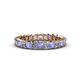 1 - Allie 3.00 mm Princess Cut Tanzanite and Lab Grown Diamond Eternity Band 