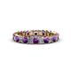 1 - Allie 3.00 mm Princess Cut Amethyst and Lab Grown Diamond Eternity Band 