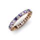 3 - Allie 3.00 mm Princess Cut Iolite and Lab Grown Diamond Eternity Band 