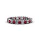 1 - Allie 3.00 mm Princess Cut Ruby and Lab Grown Diamond Eternity Band 