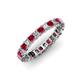 3 - Allie 3.00 mm Princess Cut Ruby and Lab Grown Diamond Eternity Band 