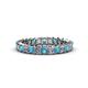 1 - Allie 3.00 mm Princess Cut London Blue Topaz and Lab Grown Diamond Eternity Band 