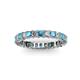 2 - Allie 3.00 mm Princess Cut London Blue Topaz and Lab Grown Diamond Eternity Band 